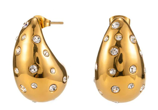Icon Tear Drop-Stainless Steel and CZ