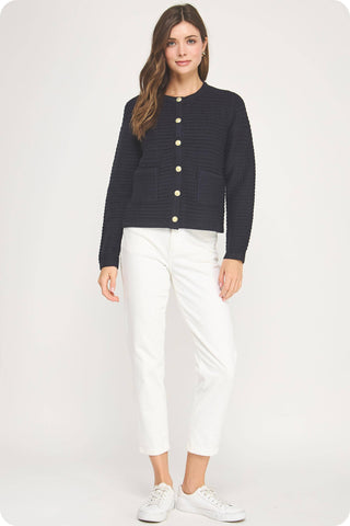 The Diana Textured Knit Cardigan
