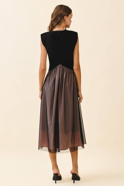 Velvet And Veil Midi Dress