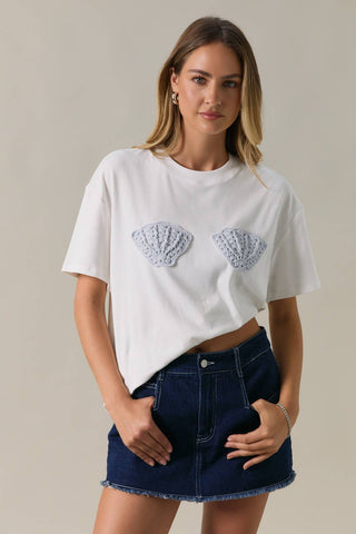 Shell Crochet Patch T-Shirt