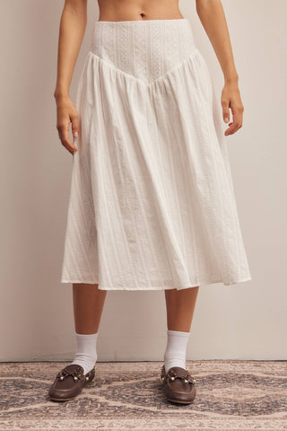 Sage Lily Textured Midi Skirt