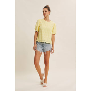 Joyful Terry Eyelet Blouse