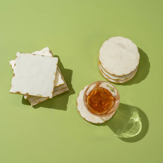 White Marble Coaster Set Of 4