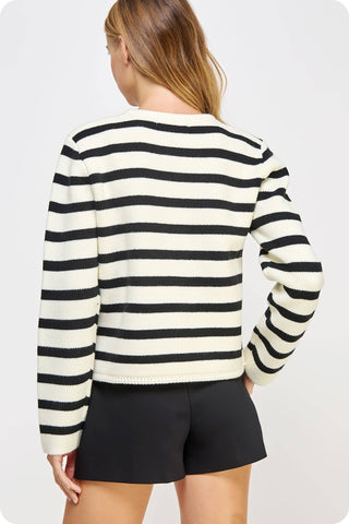Simply Elevated Button Down Stripe Cardigan