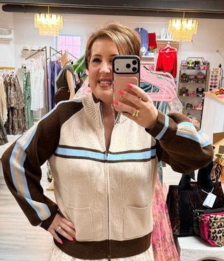 Dairy Girl Cashmere Blend Zip Up Sweater