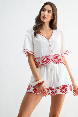 Summer at the shore Shell Top