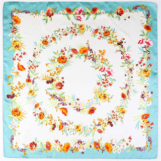Spring Meadow Floral Silk-Feel Scarf | 40SC707