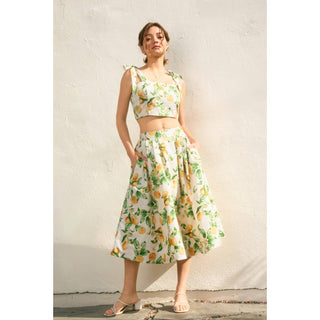 Lemon Sorbet Circular Midi Skirt