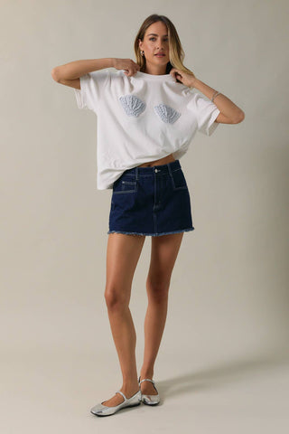 Shell Crochet Patch T-Shirt