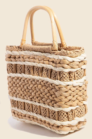 Intricate Basket Weave Square Hand Bag