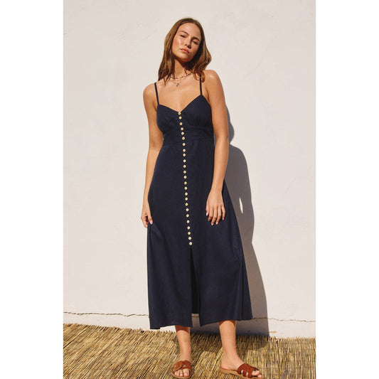 Heaven Sent Button Front Midi Dress