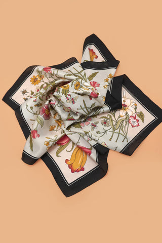 LARGE FLORAL PRINT BANDANA SCARF