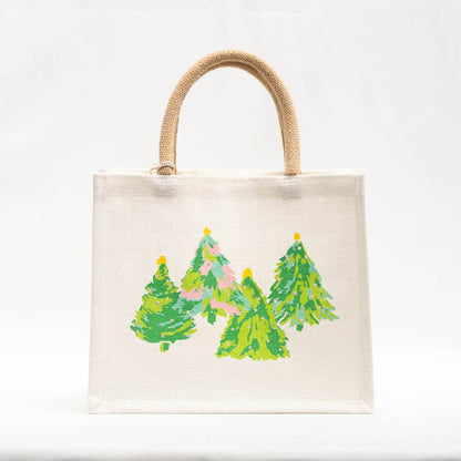 Celebration Tree Gift Tote   White/Green/Pink   12x10x8