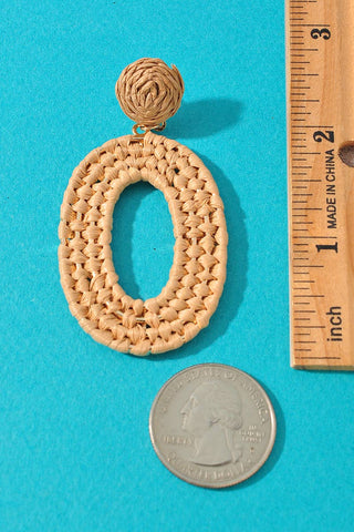Raffia Braided Oval Earrings