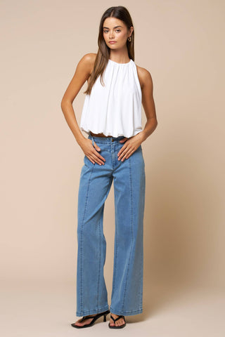 Bubble Hem Sleeveless Top