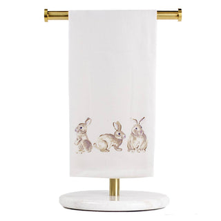 Grayson Bunny  Hand Towel   White/Gold   20x28