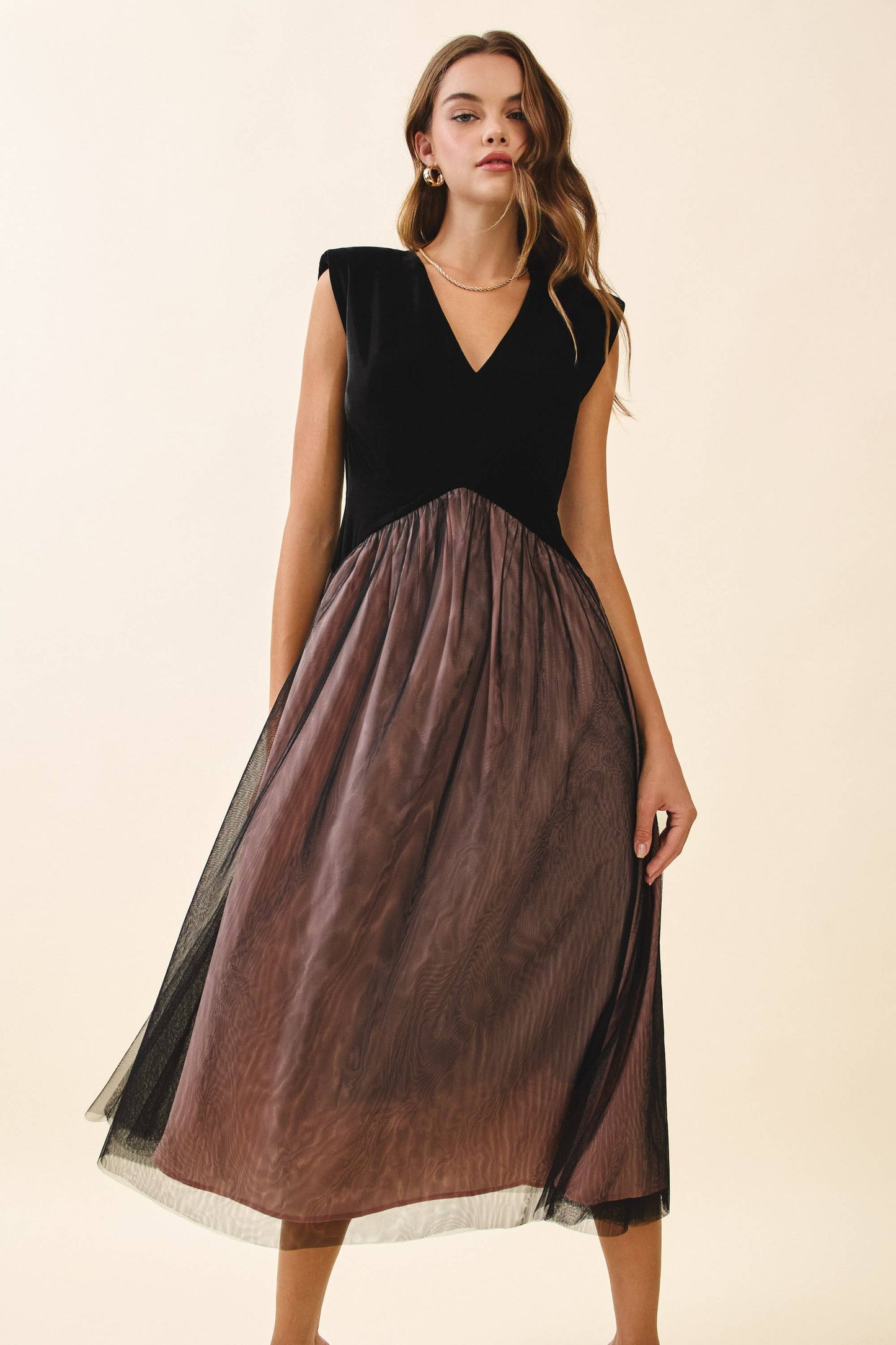 Velvet And Veil Midi Dress
