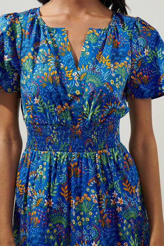 Ruya Floral Palmer Poplin Tiered Maxi Dress