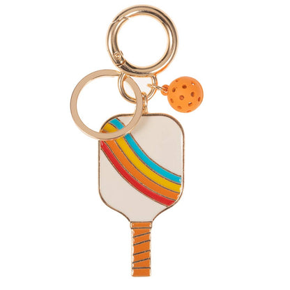 Pickleball Enamel Lanyard Key Ring Keychain