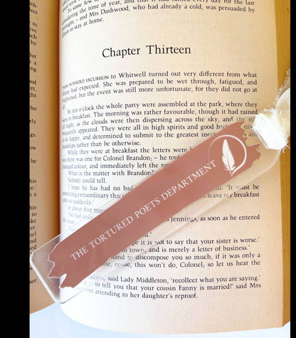 Taylor Swift Inspired Acrylic Bookmark-tortured poets dept