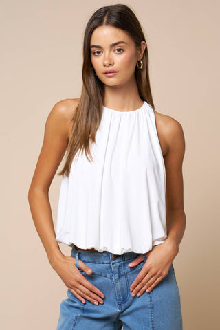 Bubble Hem Sleeveless Top