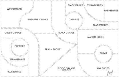 Acrylic Tray CHARCUTERIE MAP insert set of 10