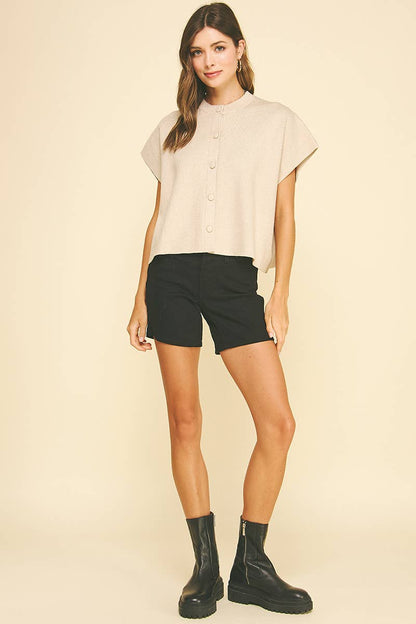 Laura Button Down Cap Sweater