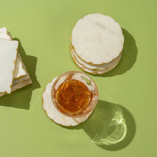 White Marble Coaster Set Of 4