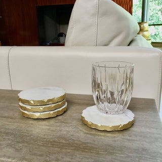 White Marble Coaster Set Of 4