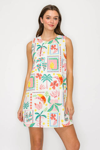 Tropical Vibes Mini Shift Dress