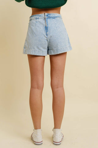 HAILEE ZIP UP DENIM WRAP SKORT