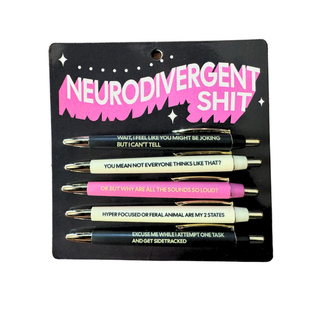 Neurodivergent Shit Pen Set (funny, gift, stocking stuffer)