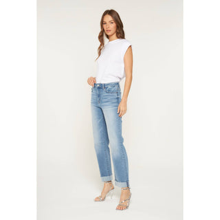 Cuffed Hem Straight Jean