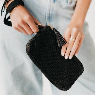 Rome Raffia Clutch Card Wallet Wristlet