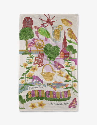Greetings From South Carolina Tea Towel