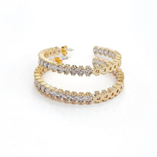 Bold and Beautiful Diamond Hoop Earrings - WATERPROOF