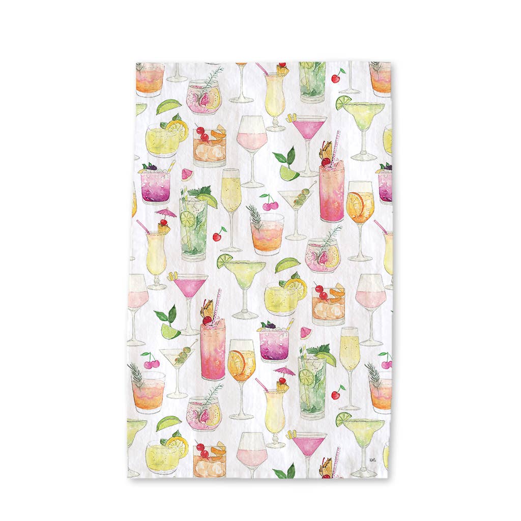 Cocktails Tea Towel -  Cocktail Drinks Kitchen Decor