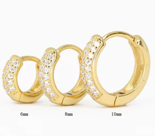 Pavé Huggie Hoop earrings