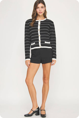 Stripe Sweater Cardigan
