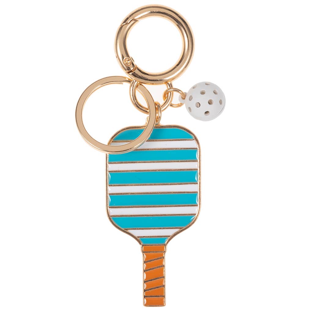 Pickleball Enamel Lanyard Key Ring Keychain