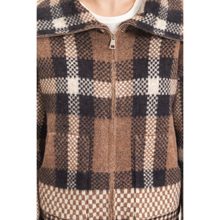 Lauren Plaid Zip-Up Sweater