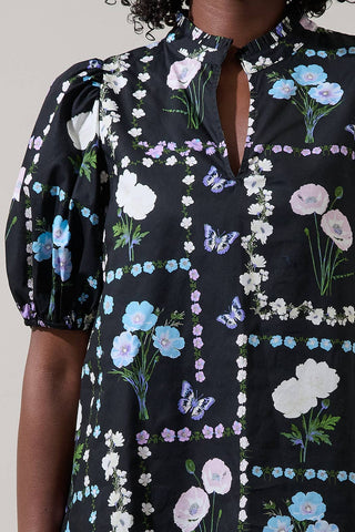 Trevis Floral Daly Split Neck Top
