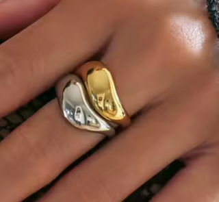 Wave Stacking Rings- Waterproof-PVD 14K gold or silver