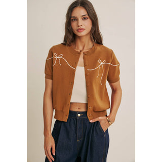 French Morning Bow Cardigan