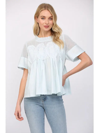 Lacework Pleated Top