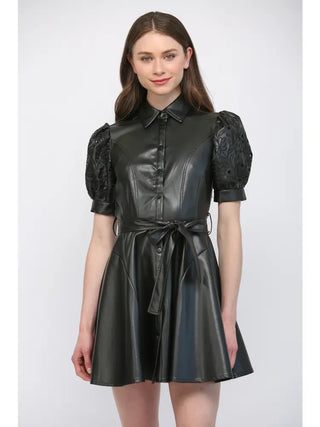 Bloom and Edge Faux Leather Dress