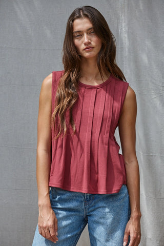 Plainly Pleated Tank