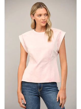 Structured Top Stitch Tee