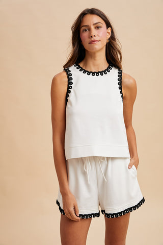 Trim Detail Shorts Set